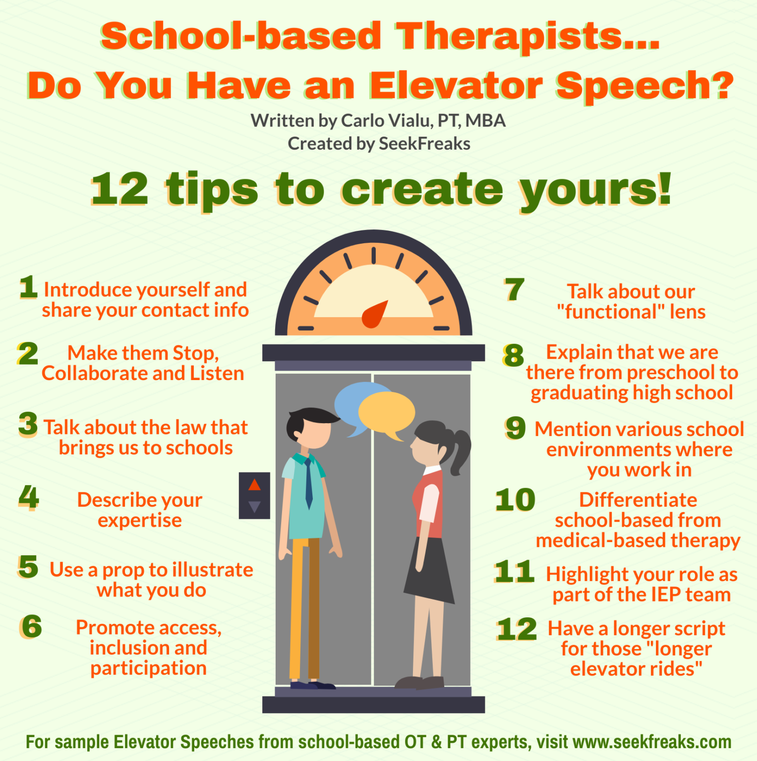 Schoolbased Therapists…Do You Have an Elevator Speech? – SeekFreaks